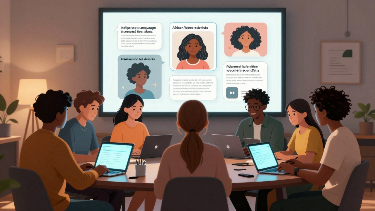 A group of volunteers collaborating online to create articles on underrepresented scientists and languages.