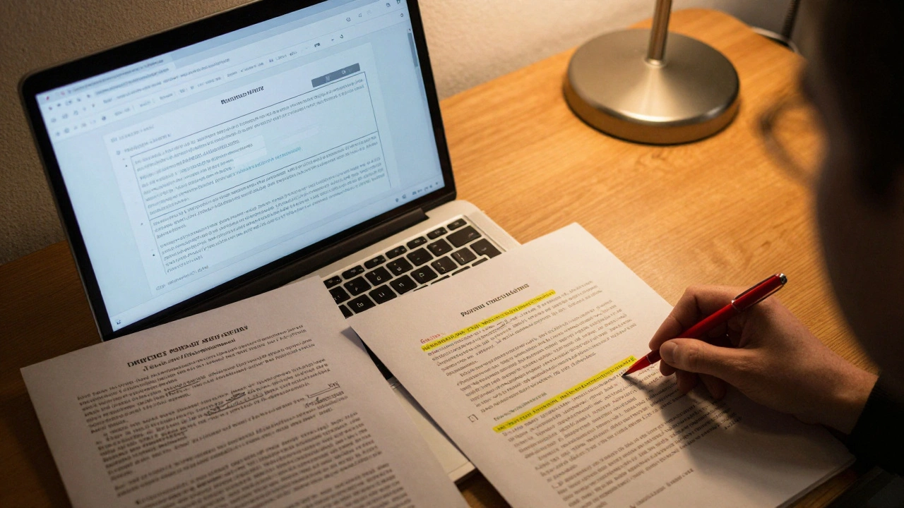 Desk with Wikipedia edit history, retraction notice, and a hand replacing a cited source.
