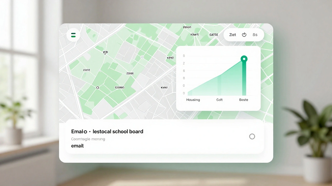 Interactive housing map with email being sent to a community organization, symbolizing transparency.
