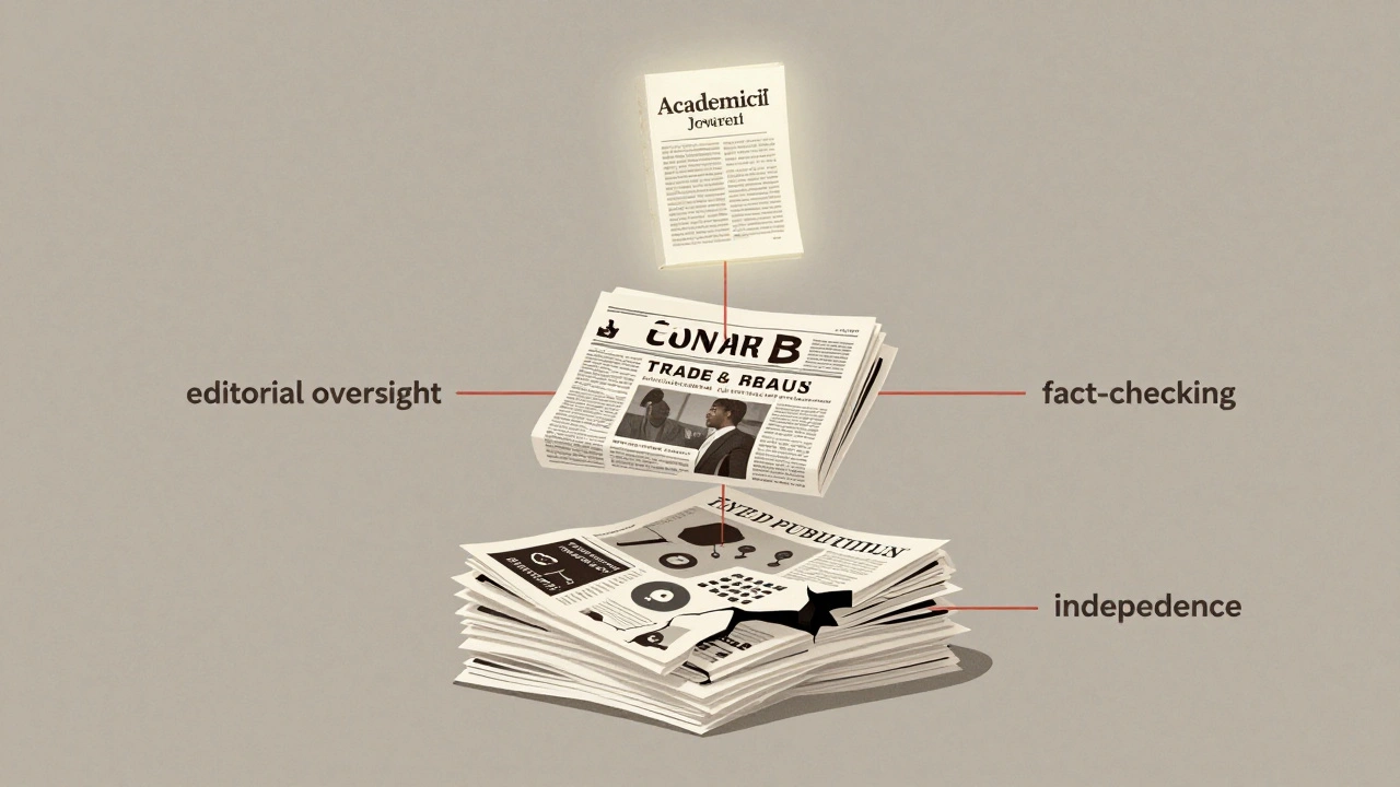 Three-tiered pyramid showing high, medium, and low reliability sources for Wikipedia citations.