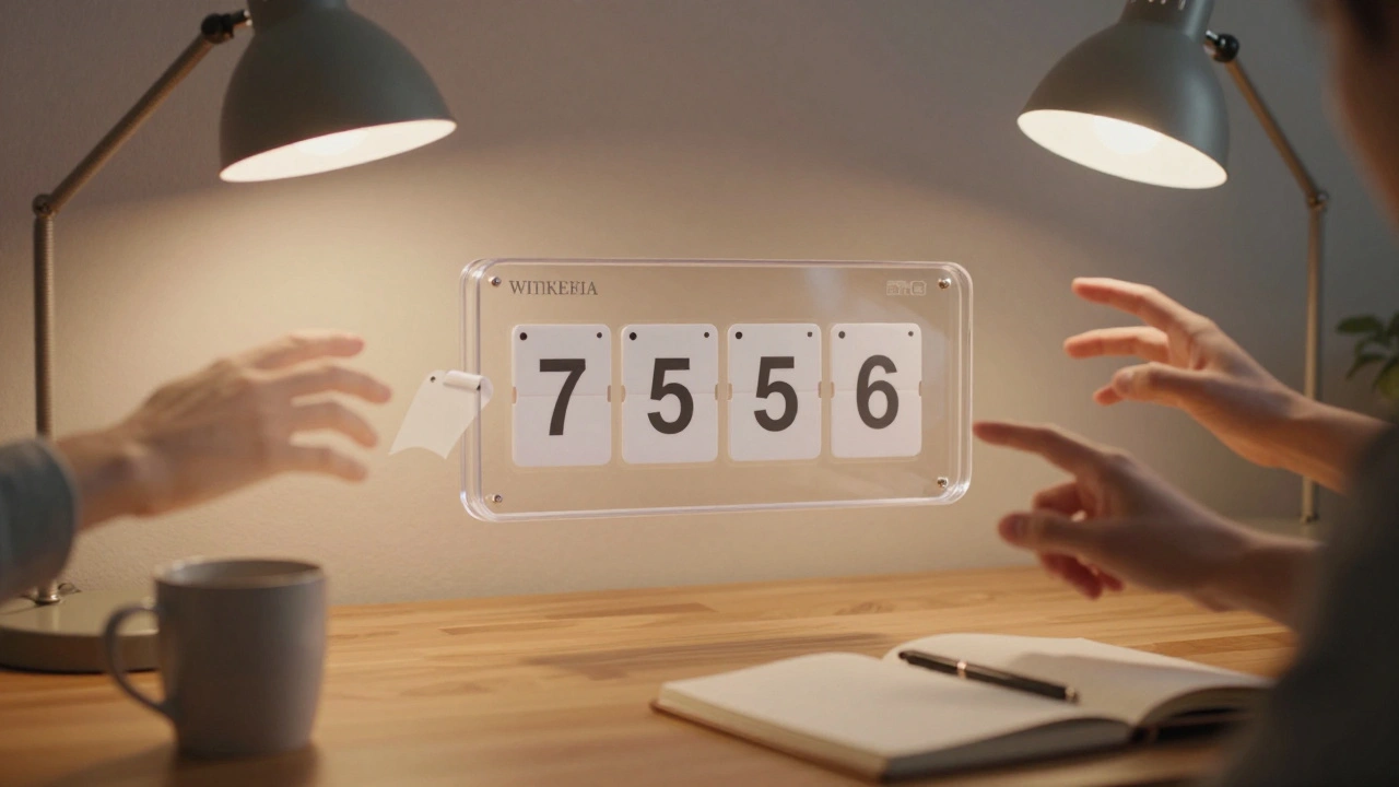 A 7-day countdown clock above a Wikipedia article, with hands reaching out as the timer ticks down.