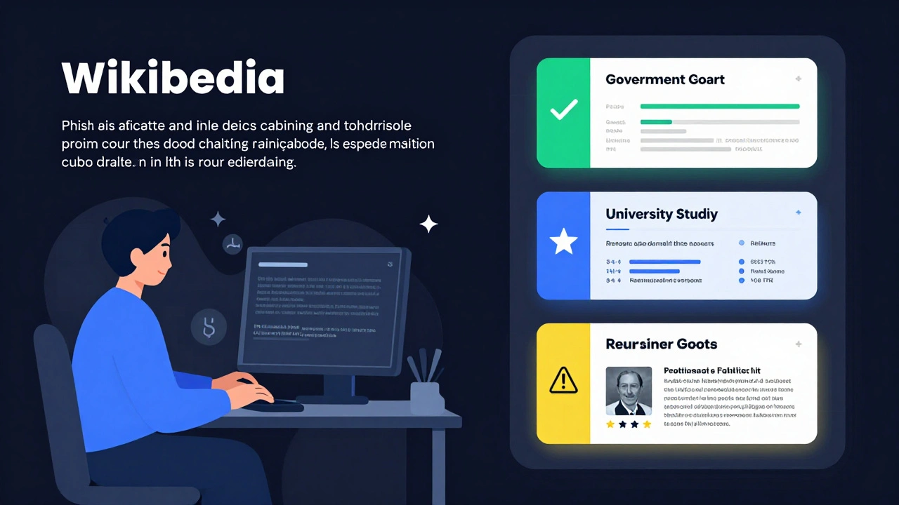 AI assistant comparing three sources for earthquake death toll with reliability indicators.