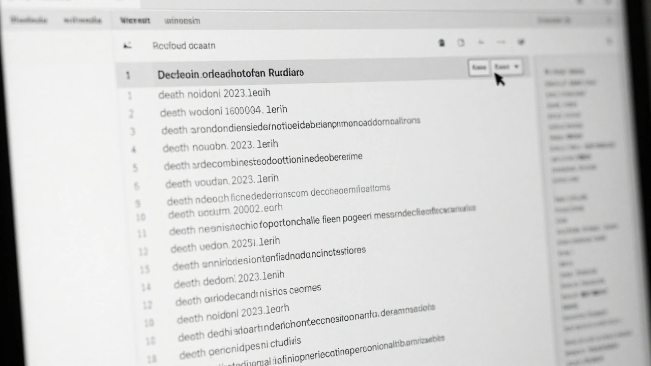 Close-up of Wikipedia edit history showing rapid revisions and reverts after a notable person's death.