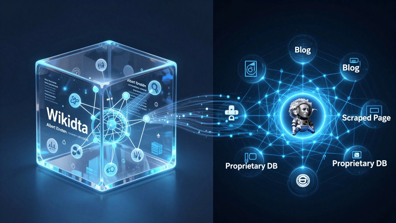 Comparing Wikidata Integration in Wikipedia and AI Encyclopedias