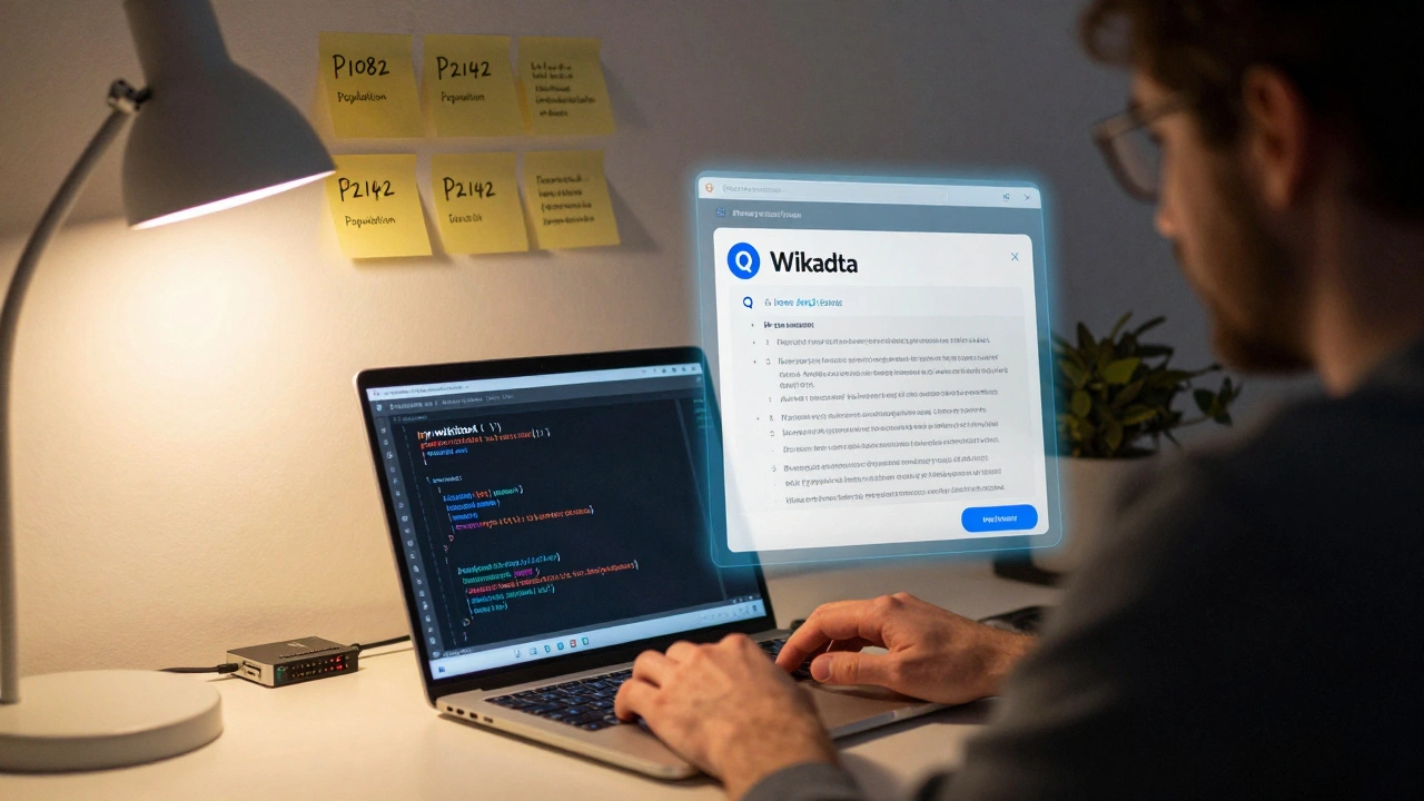 Programmer working on Python code to update Wikipedia infoboxes using Wikidata.