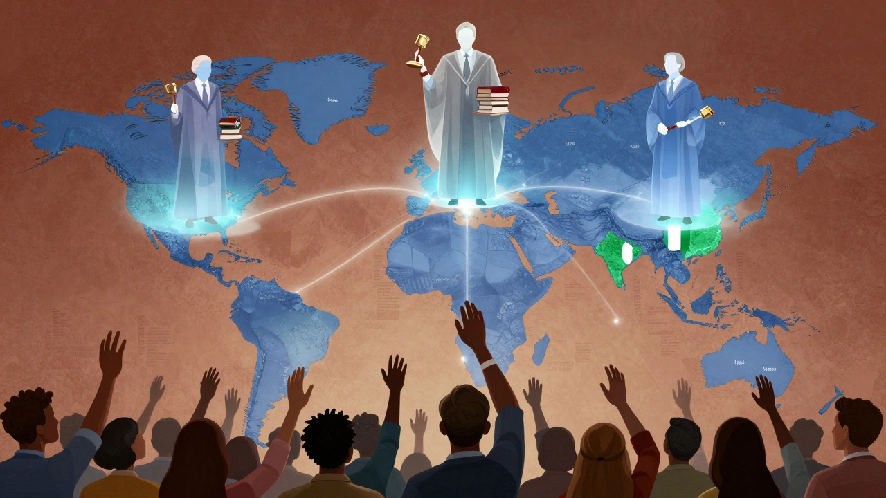 A global map shows connected editor communities with three elected representatives from different continents.