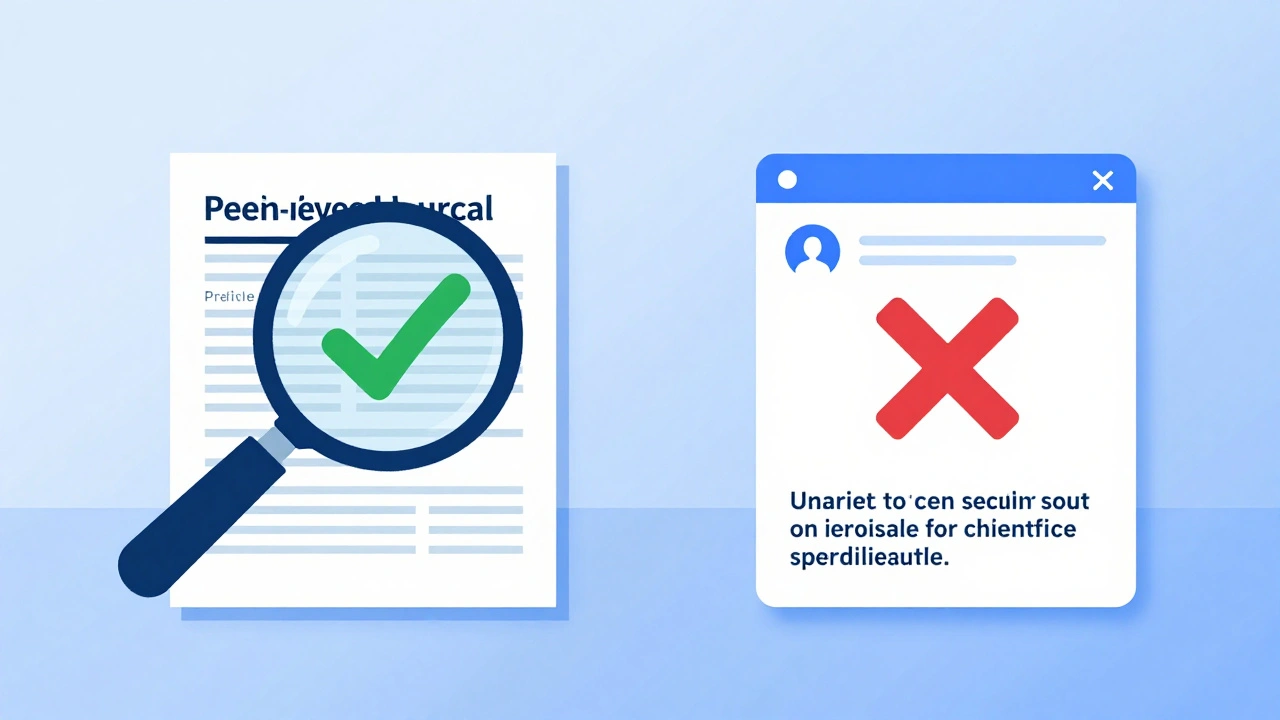 Comparison of reliable journal source versus unreliable social media post