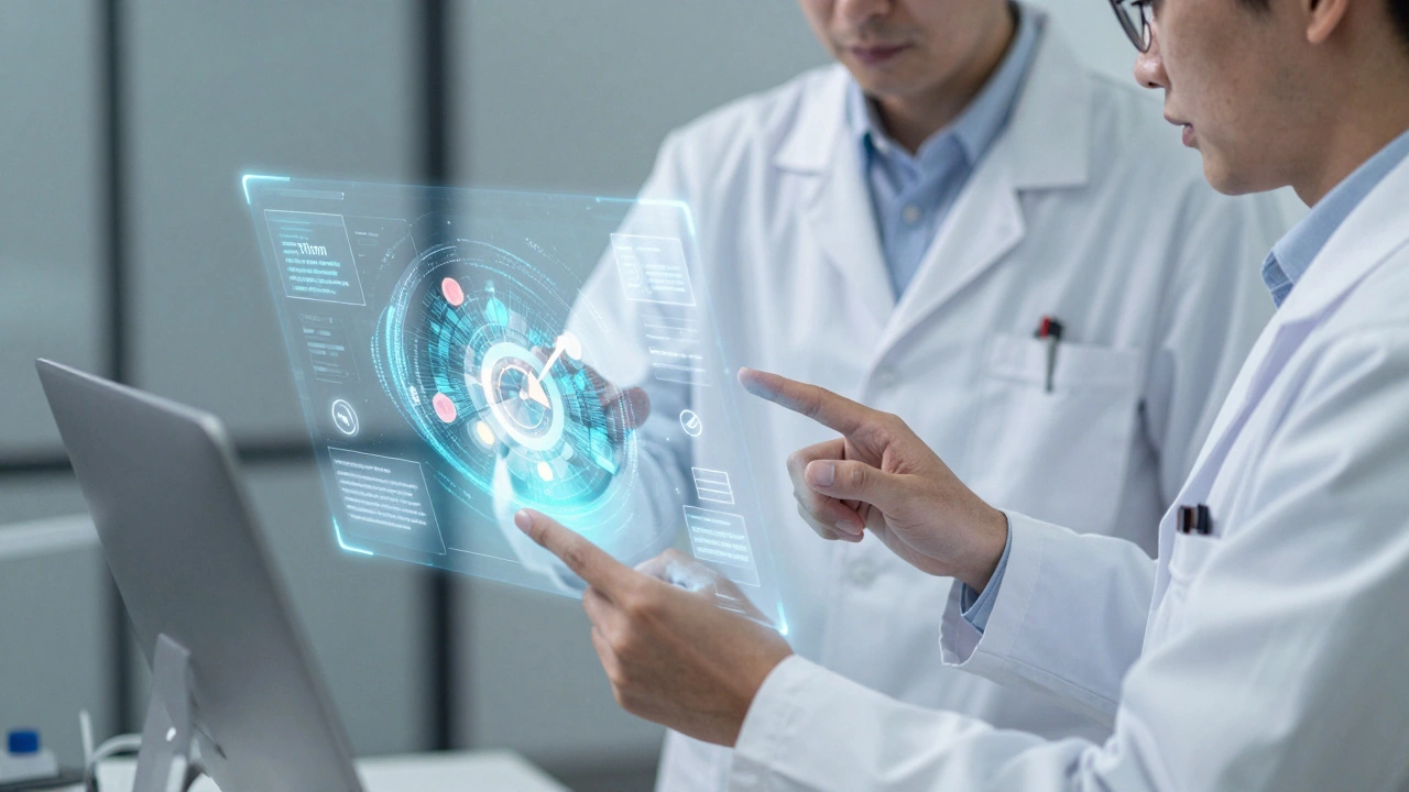 Scientist and editor reviewing climate data with citation tools