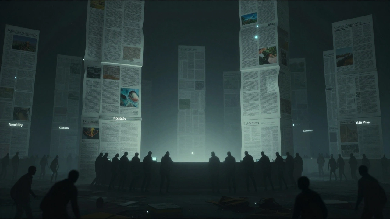 Veteran editors maintain high-traffic Wikipedia pages as fading newcomers are blocked by system barriers.