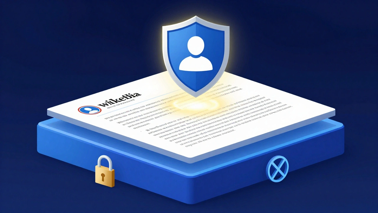 Wikipedia page secured with semi, full, and IP blocking protection layers