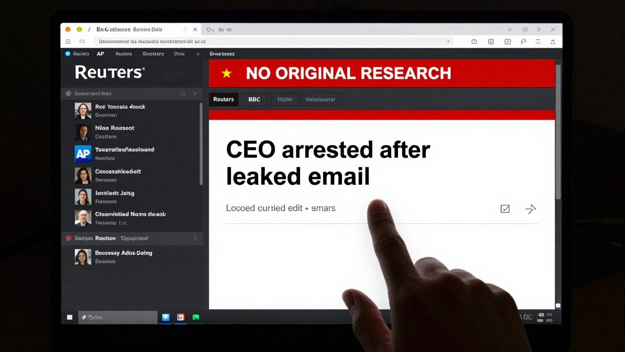 Avoiding Original Research in Wikipedia Real-Time Coverage