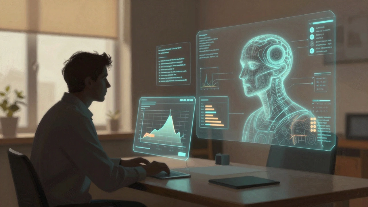 Researcher examining machine learning predictions interface