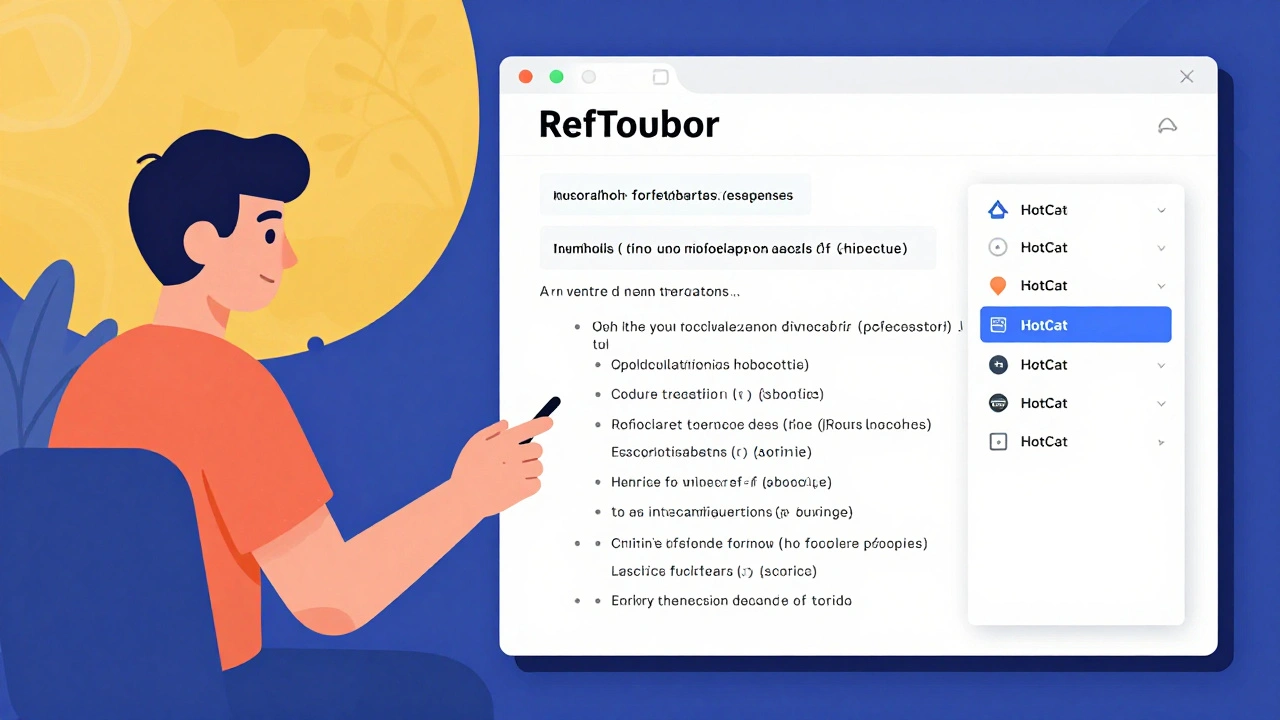 Side-by-side comparison of manual citation entry and automated citation formatting using RefToolbar and HotCat.