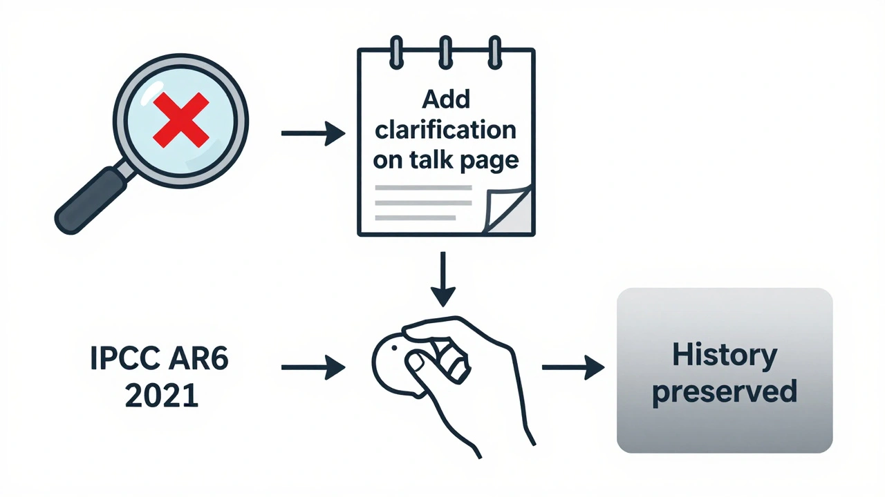 Step-by-step visual guide showing how to replace a retracted citation in a Wikipedia article.