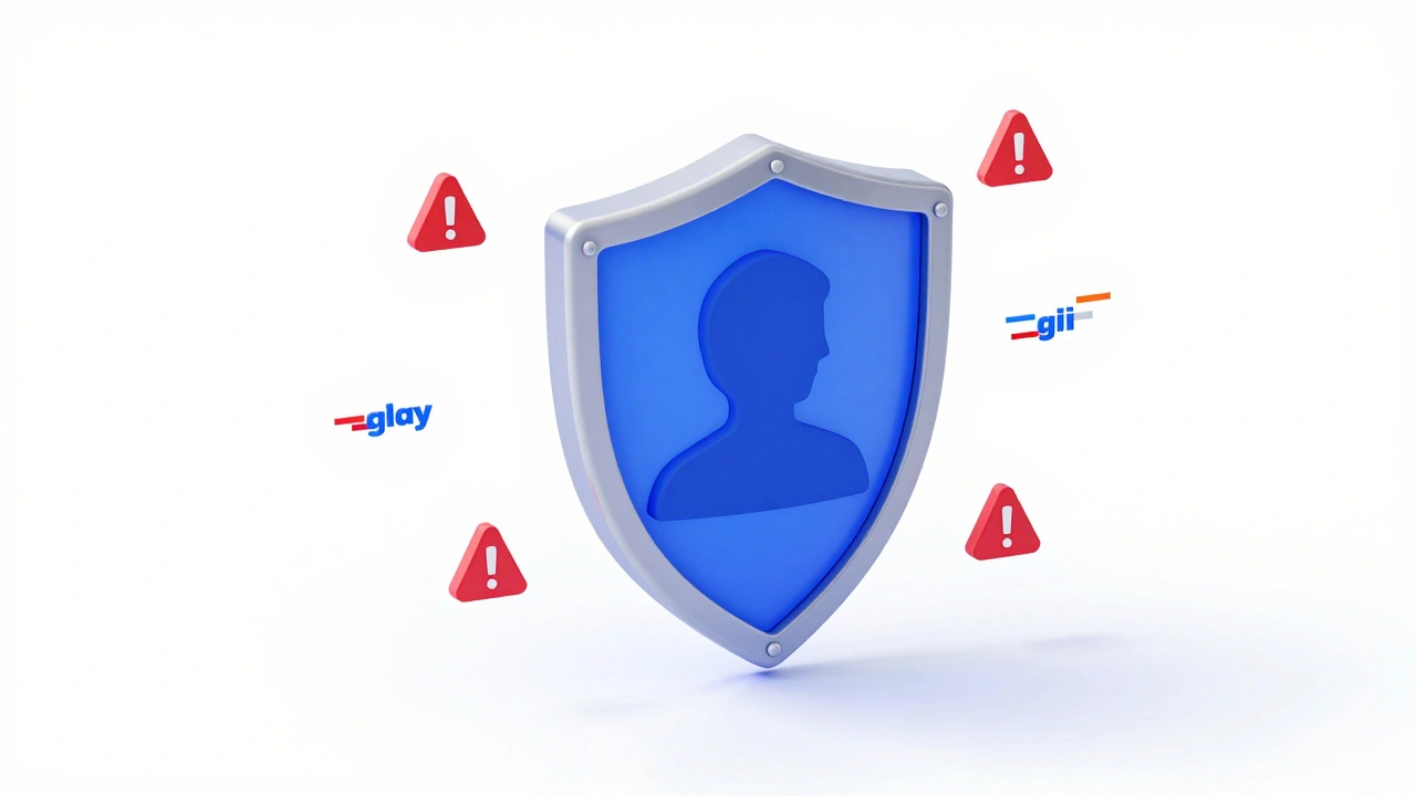 3D isometric illustration of a digital shield protecting a user profile