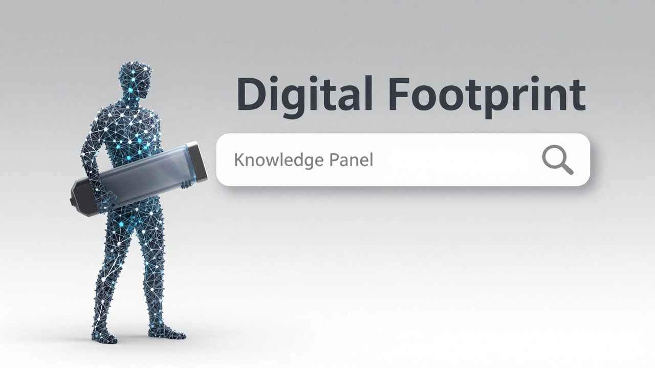 A data-node silhouette of a person being partially erased by a digital tool