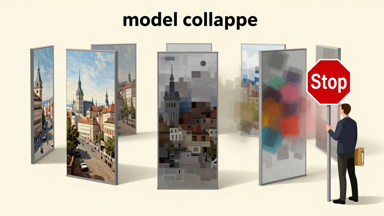 A series of mirrors showing a clear image becoming increasingly distorted and blurred.