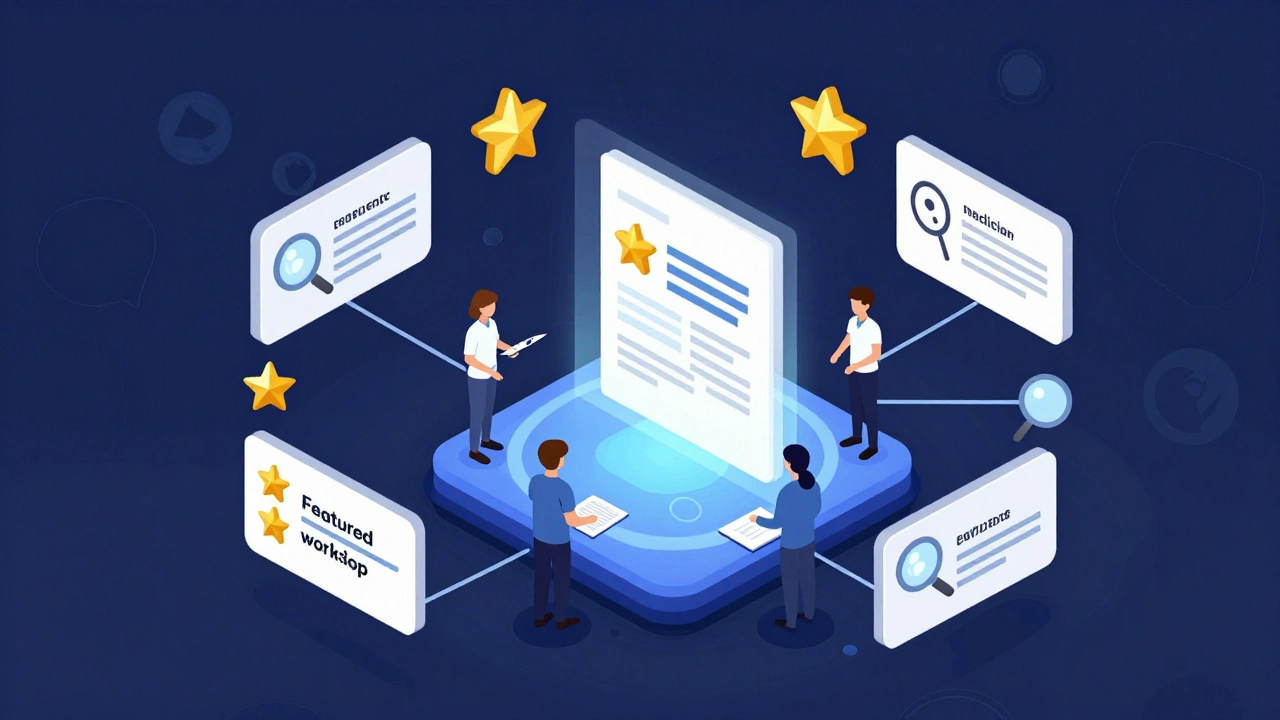 Digital illustration of editors collaborating on a holographic document with quality markers.