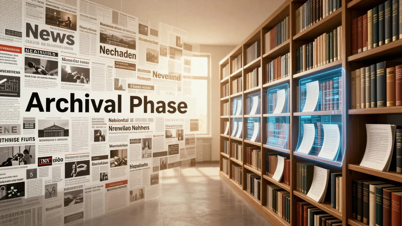 Digital transition from chaotic news headlines to an organized historical archive