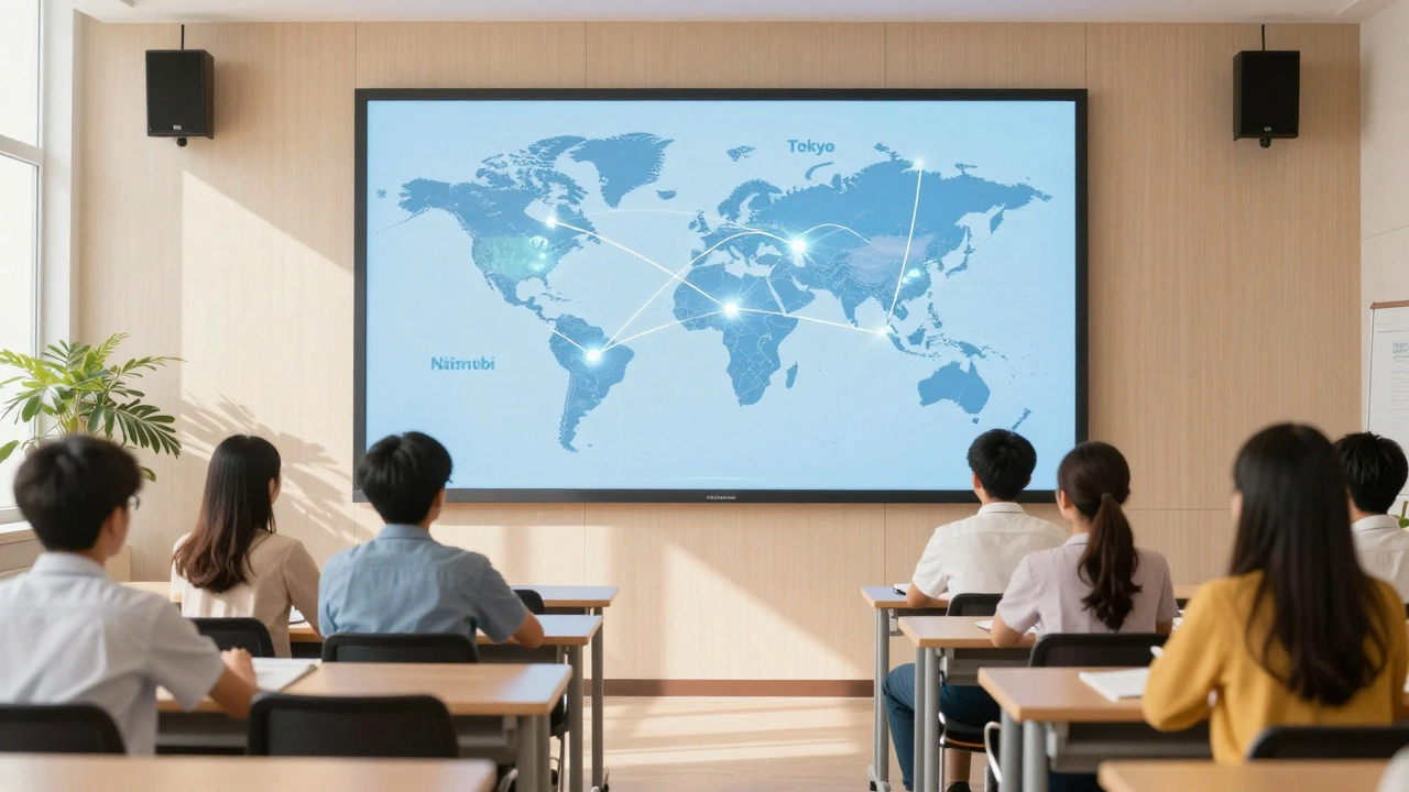 How Global Classrooms Collaborate Across Different Wikipedias