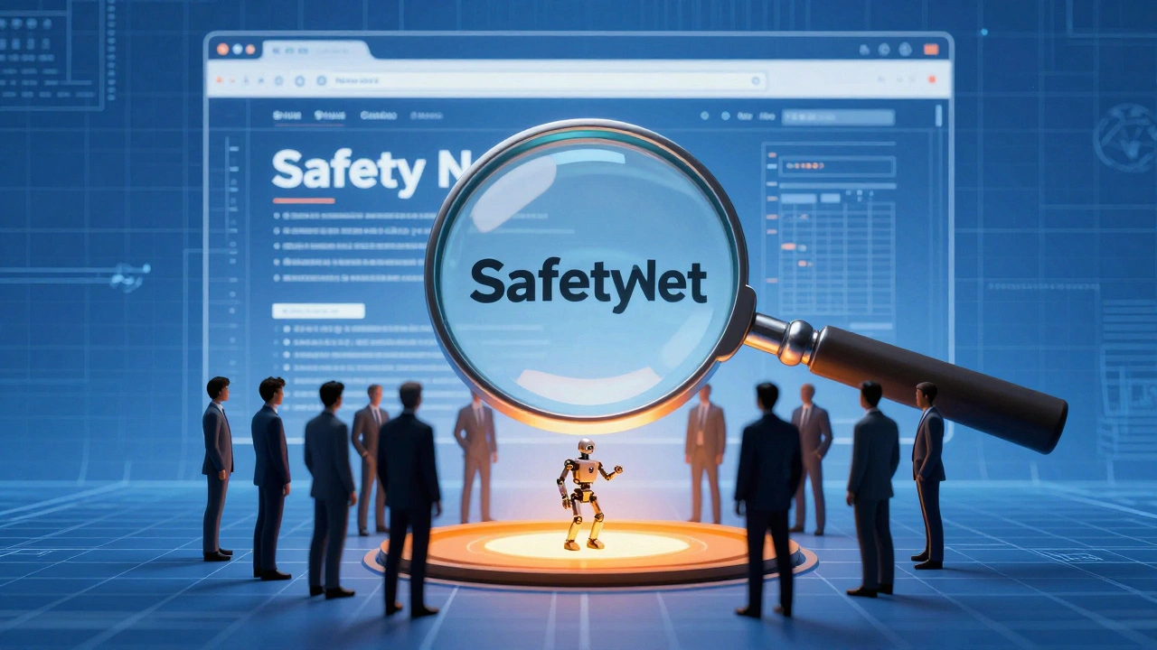 Human administrators observing a bot in a digital sandbox for safety testing.