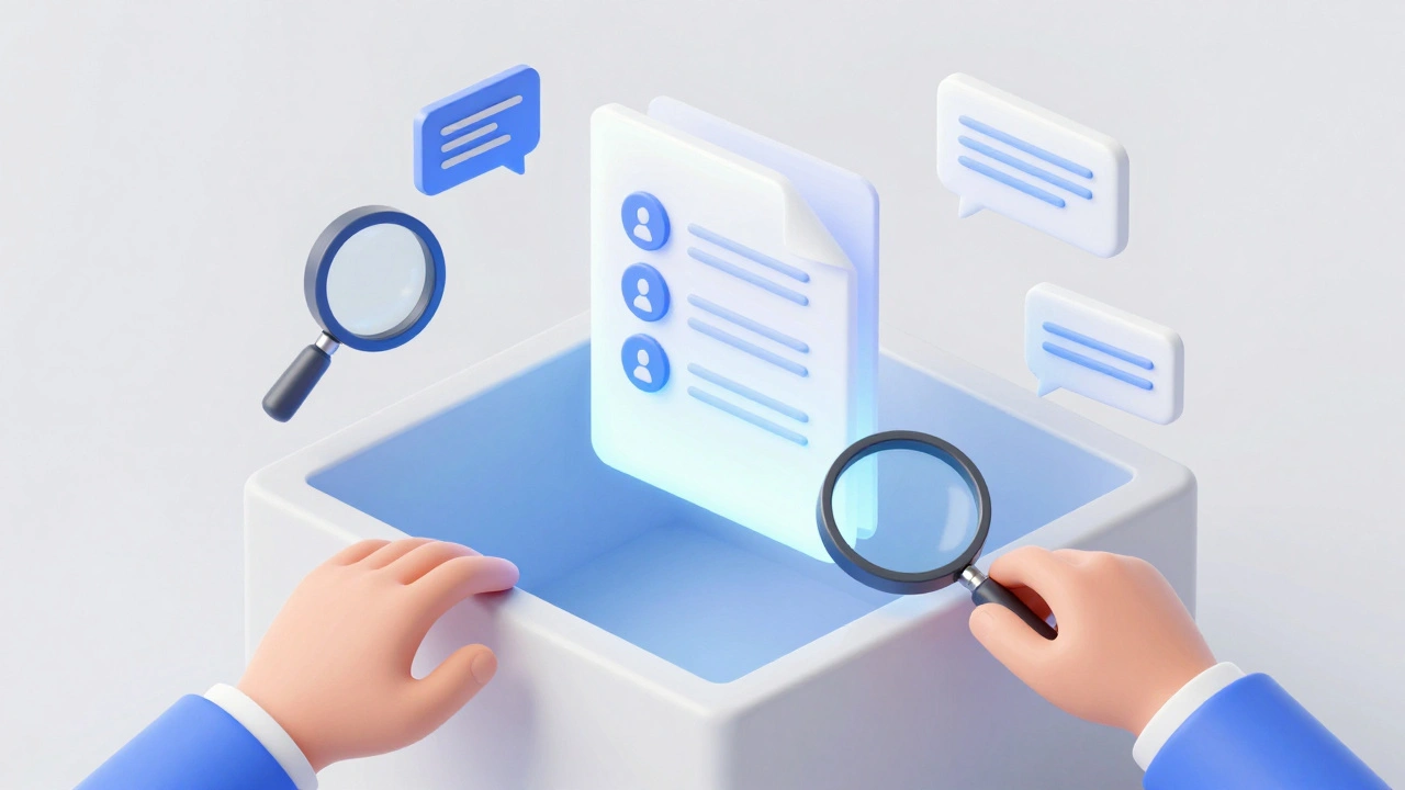 Isometric view of a digital sandbox workspace with a document under peer review.