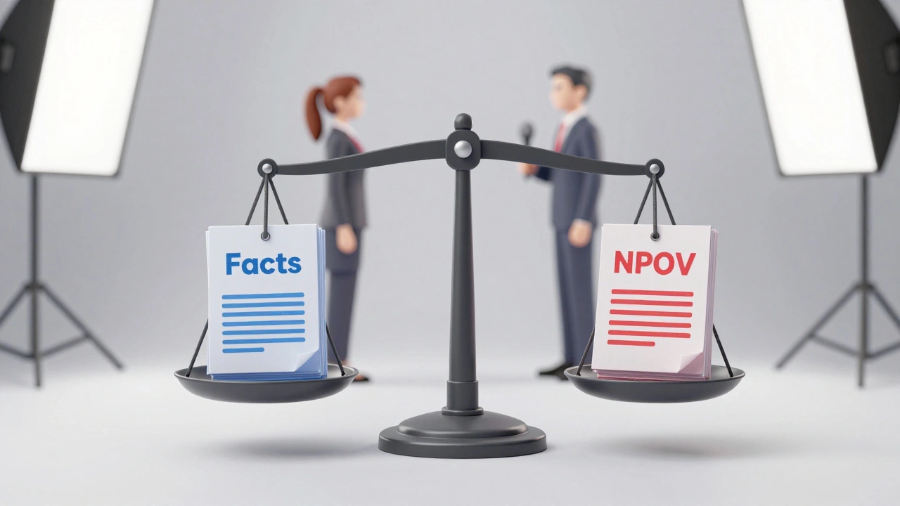A balanced scale symbolizing neutrality and fairness in news reporting.