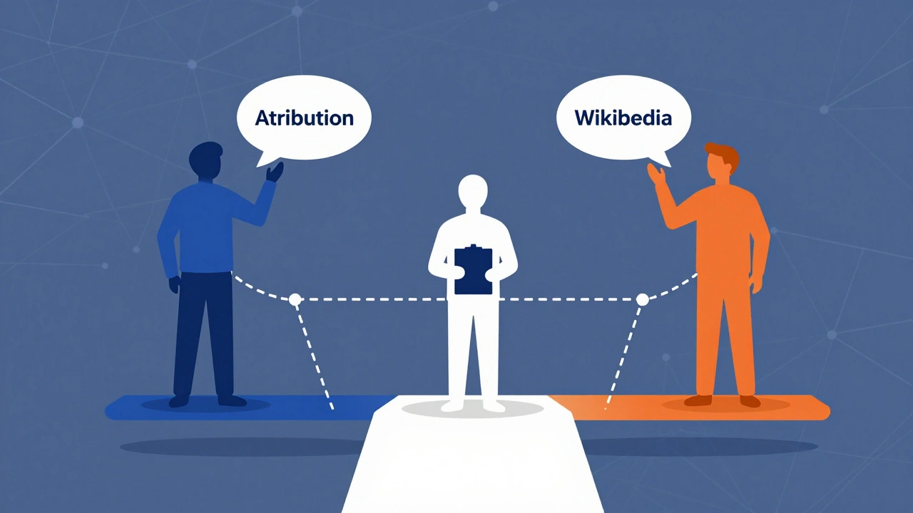 Abstract illustration of balanced viewpoints and attribution