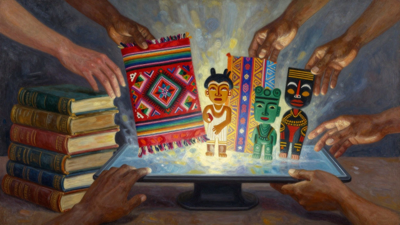 Artistic representation of balancing Western and local knowledge sources.