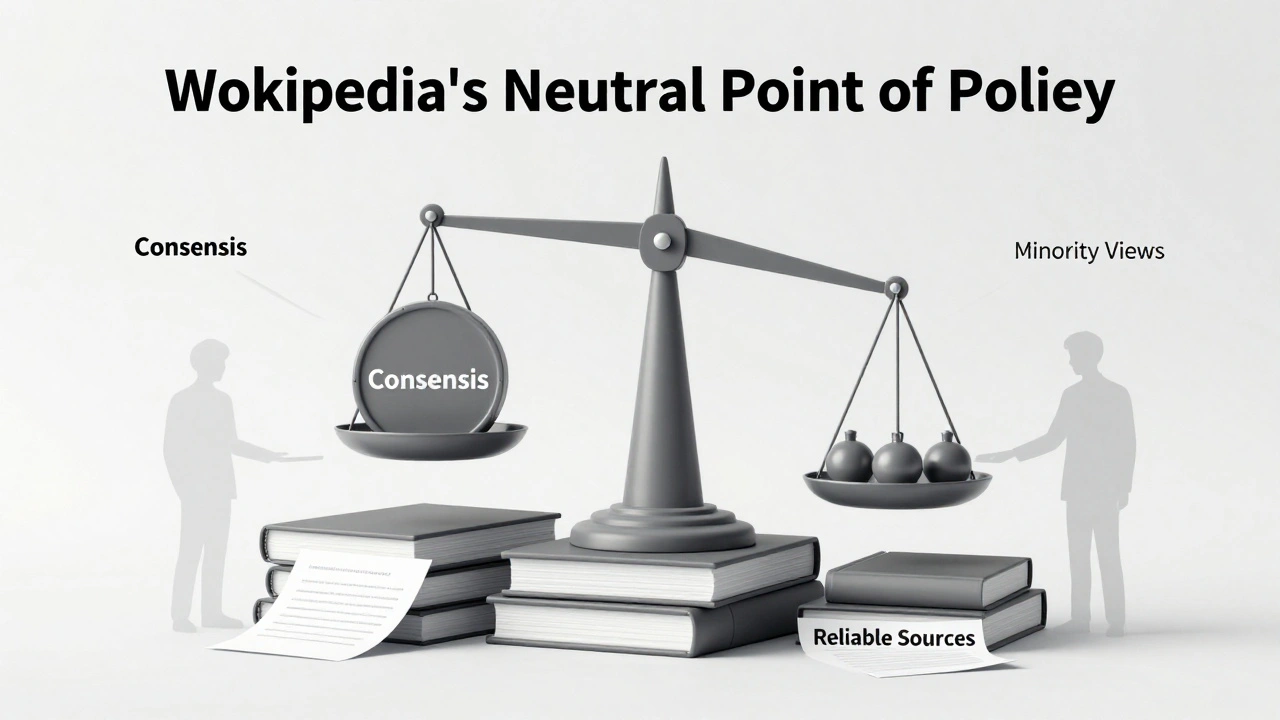Balanced scale on books representing Wikipedia neutrality