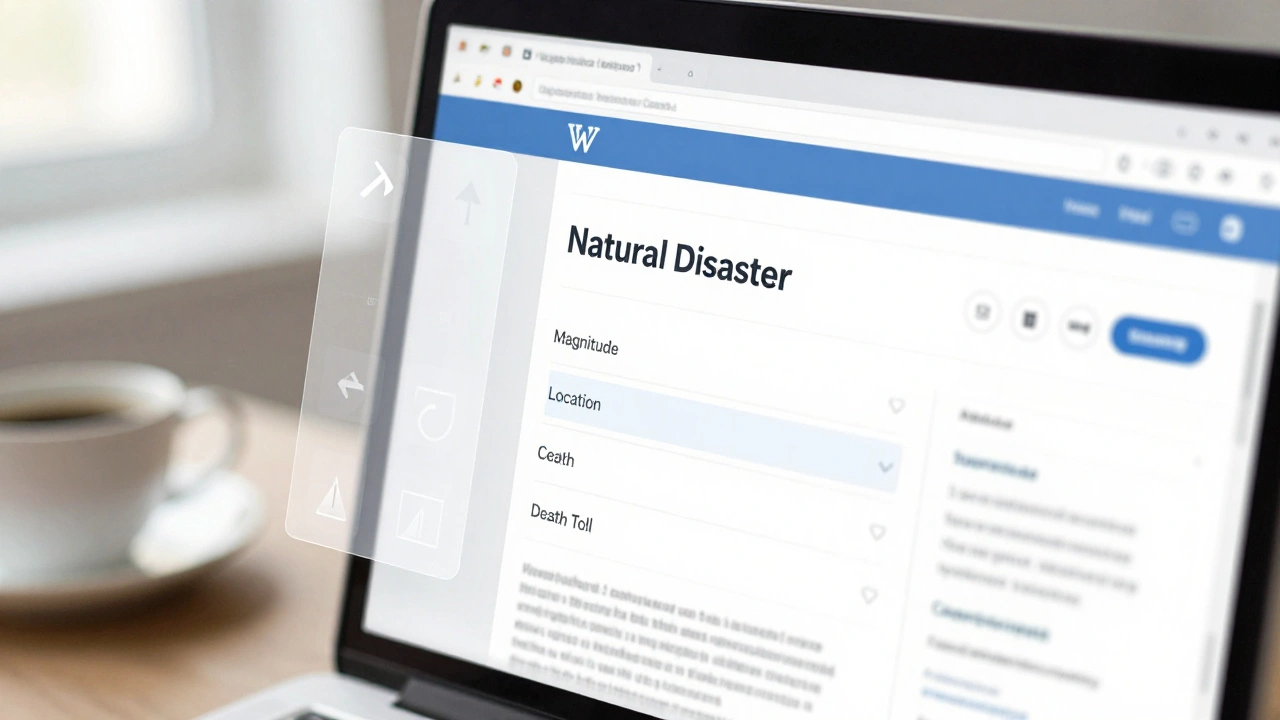 Close-up of a Wikipedia infobox template with surrounding editing icons on a screen.