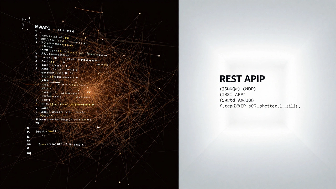 Comparison of complex MWAPI XML vs simple REST API JSON streams