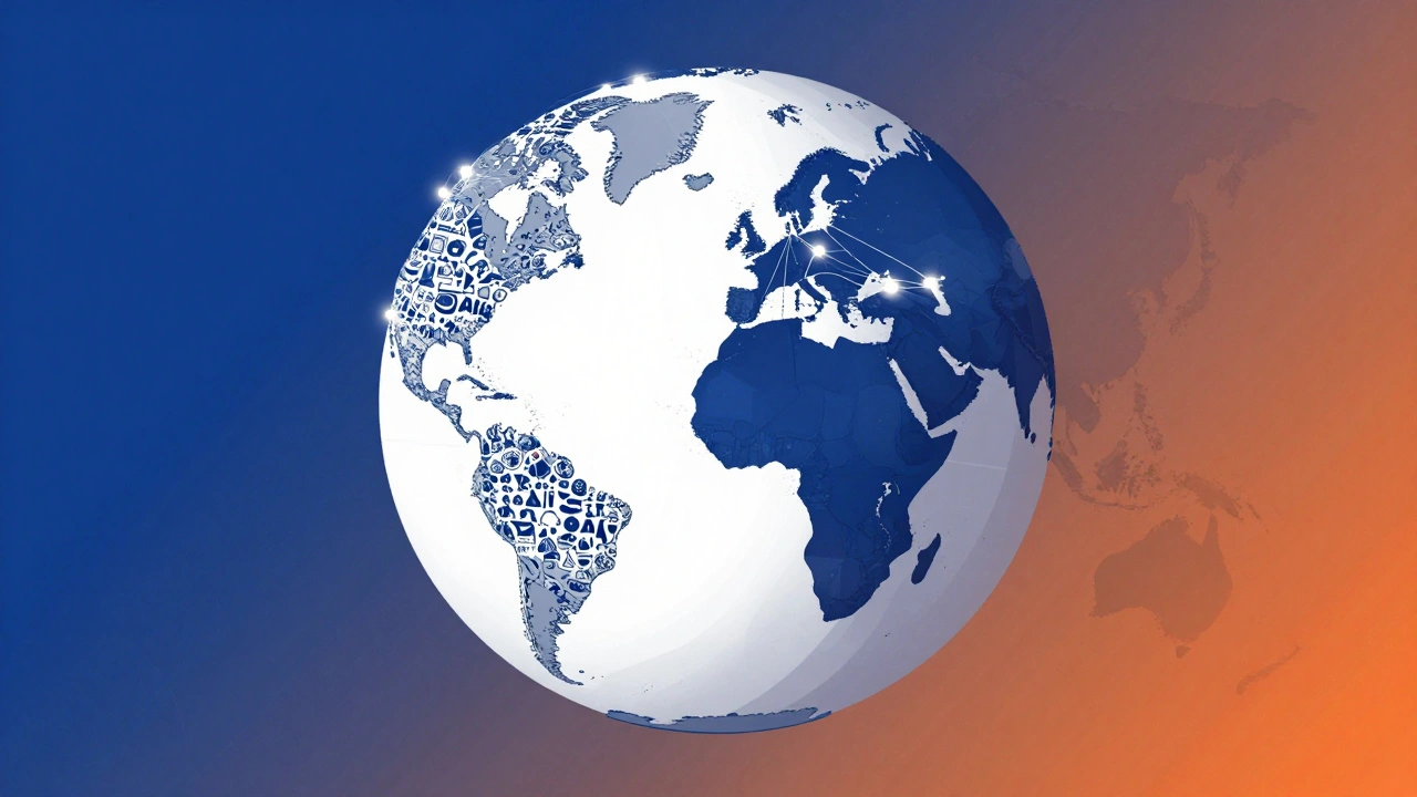 Conceptual graphic showing global knowledge gaps and the effort to balance Wikipedia content coverage.