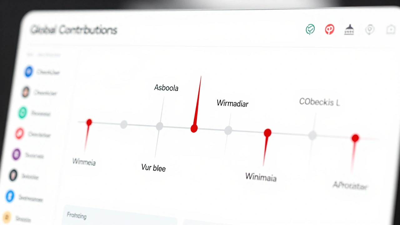 Dashboard visualizing user edit patterns and blocks across Wikimedia sites