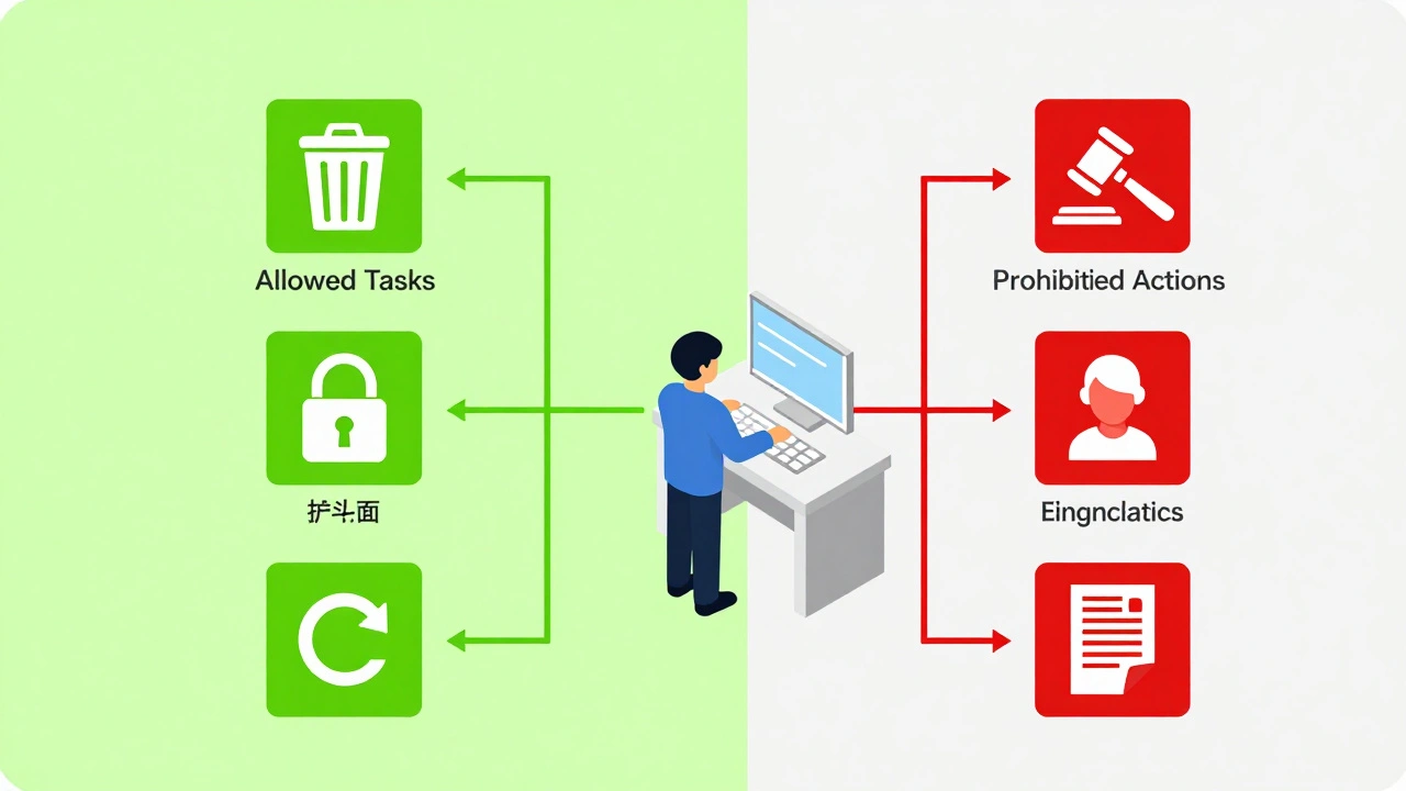Diagram showing allowed vs prohibited tasks for Wikipedia admin bots