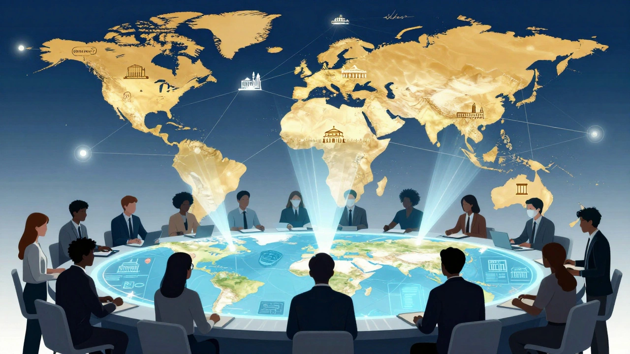 Holographic network connecting volunteers, libraries, and museums globally