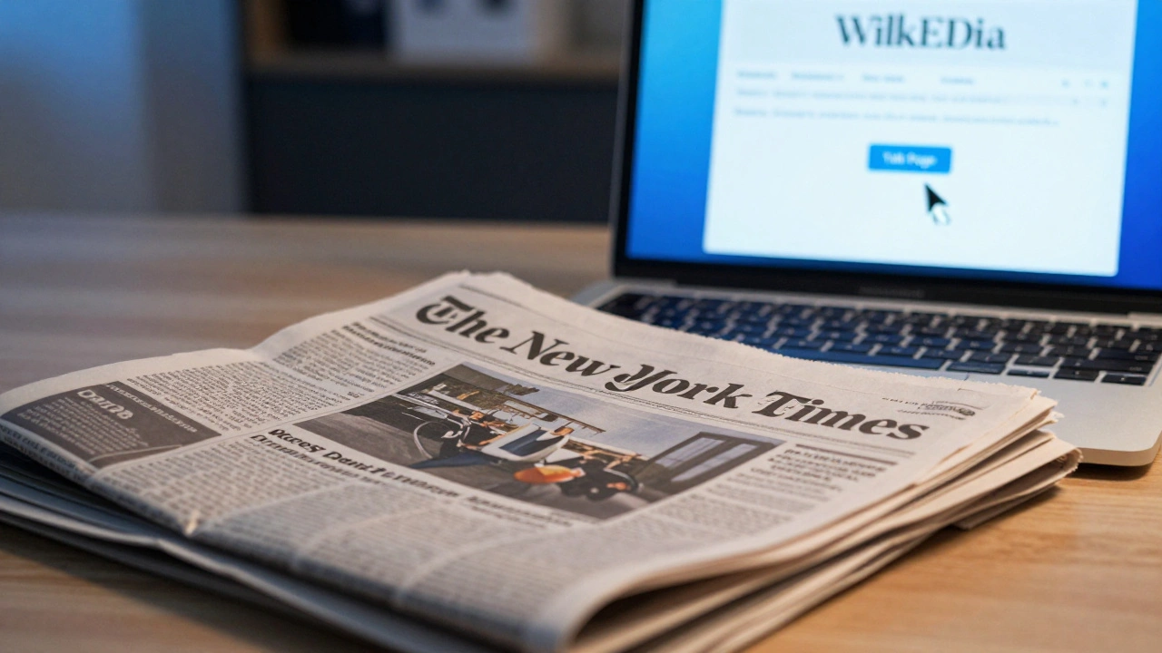 How Wikipedia Summarizes Complex Investigative Journalism for Reference Use