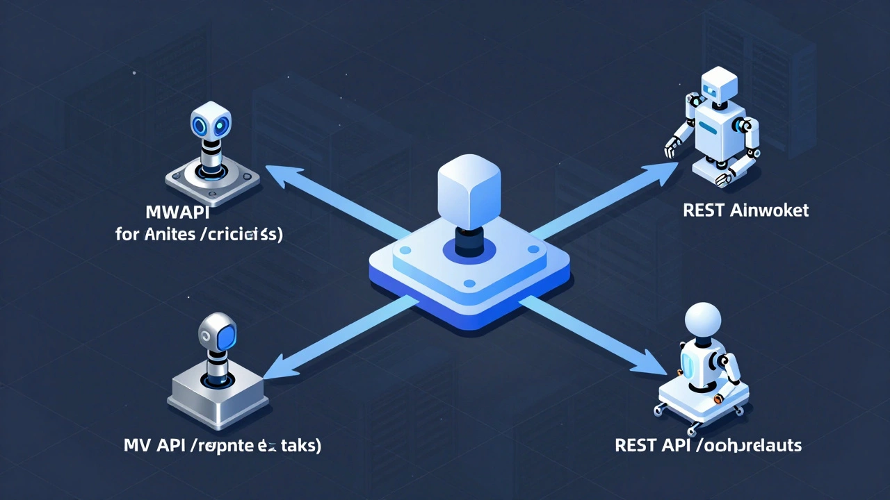 Hybrid bot system combining MWAPI and REST API data flows