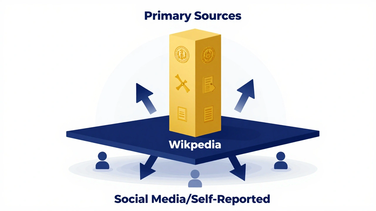 Illustration showing reliable primary sources supporting accurate reporting.