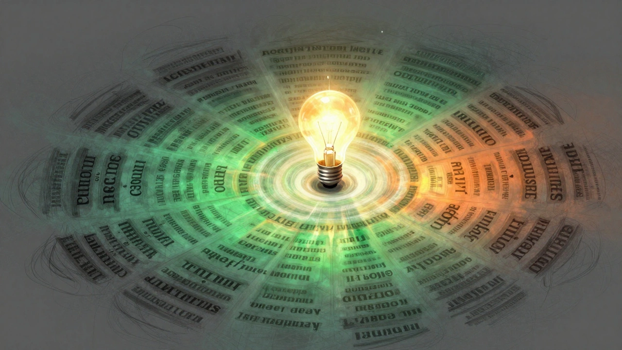 Light ripple transforming chaotic scribbles into organized knowledge blocks