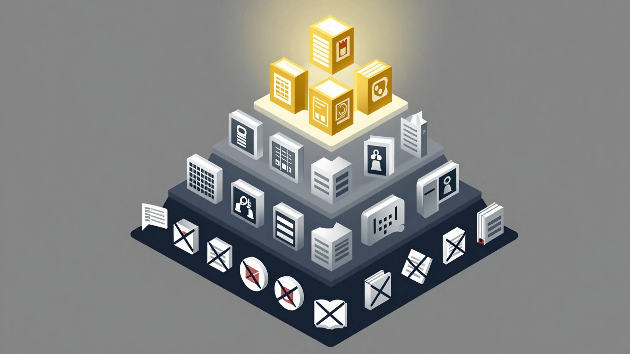 Pyramid showing hierarchy of reliable medical source types