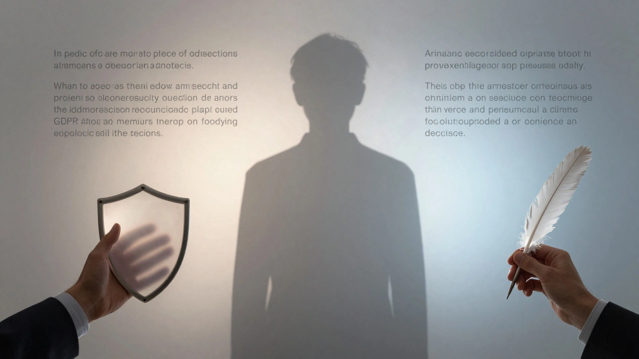 Silhouette behind glass symbolizing privacy versus public record