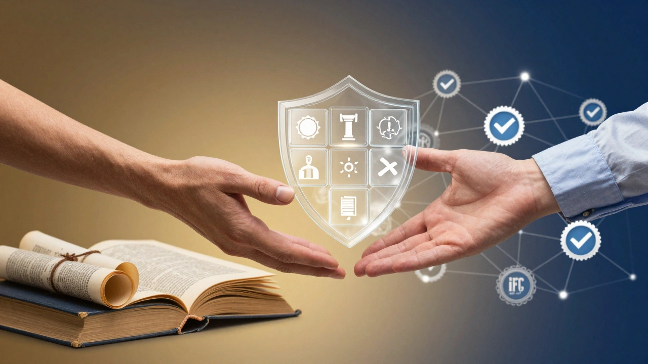 Symbolic hands joining library knowledge and digital verification networks