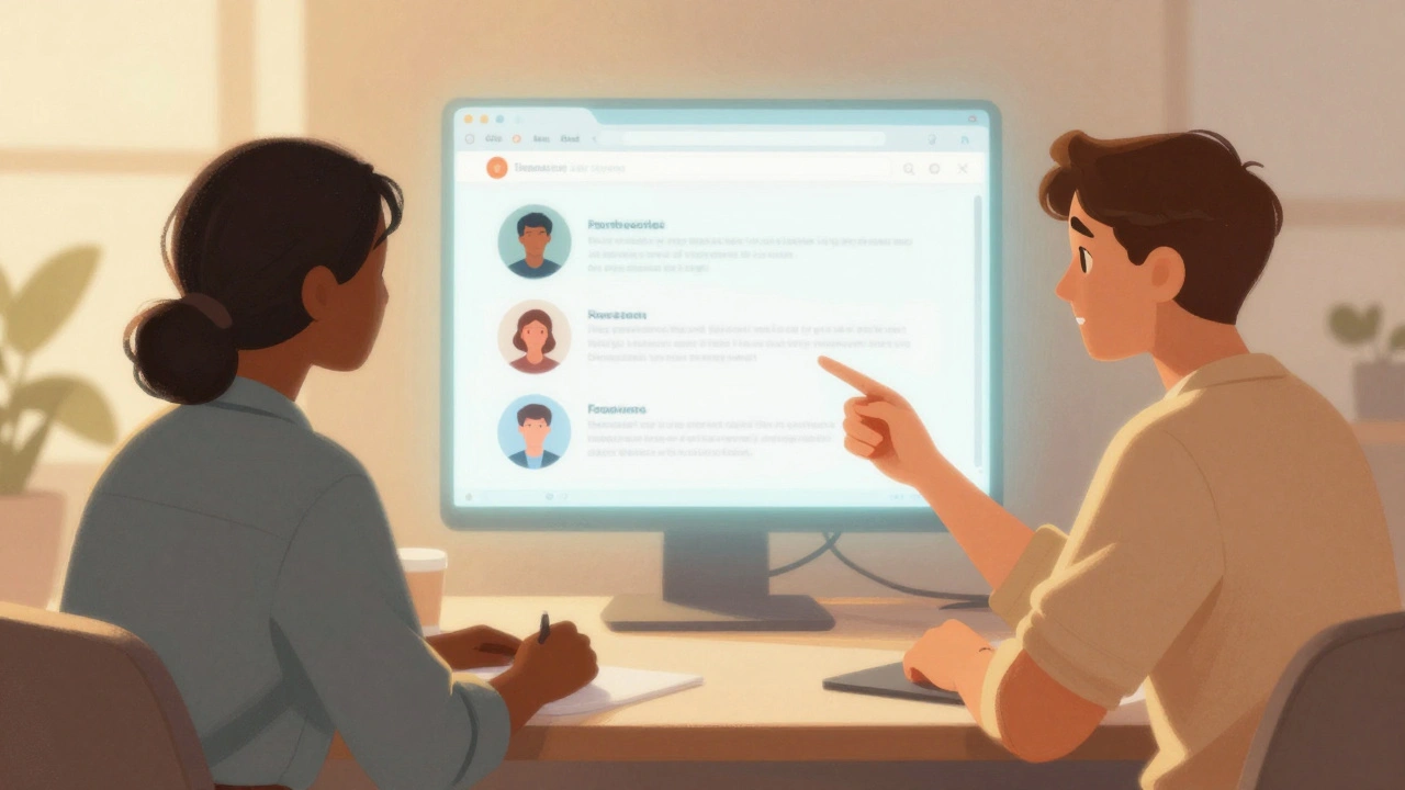 Two users collaborating peacefully on a digital discussion page