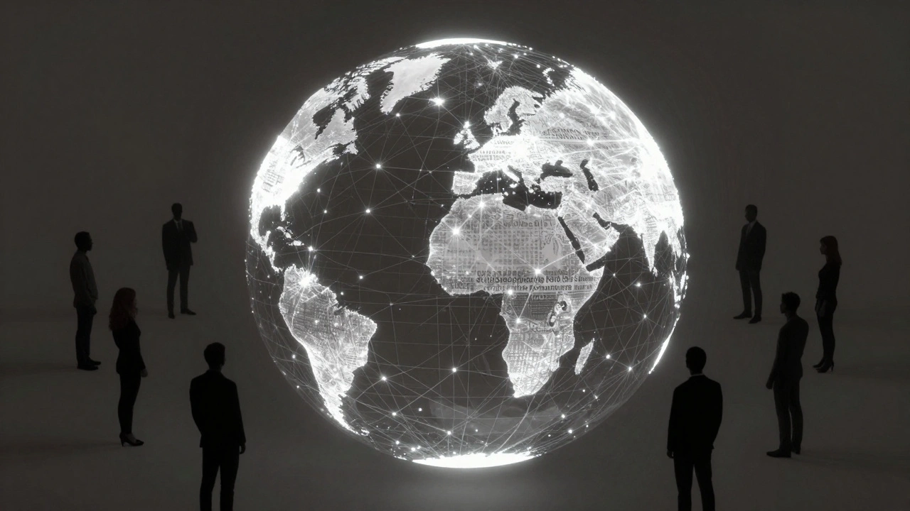 Visual metaphor for demographic bias in data with unevenly lit global network