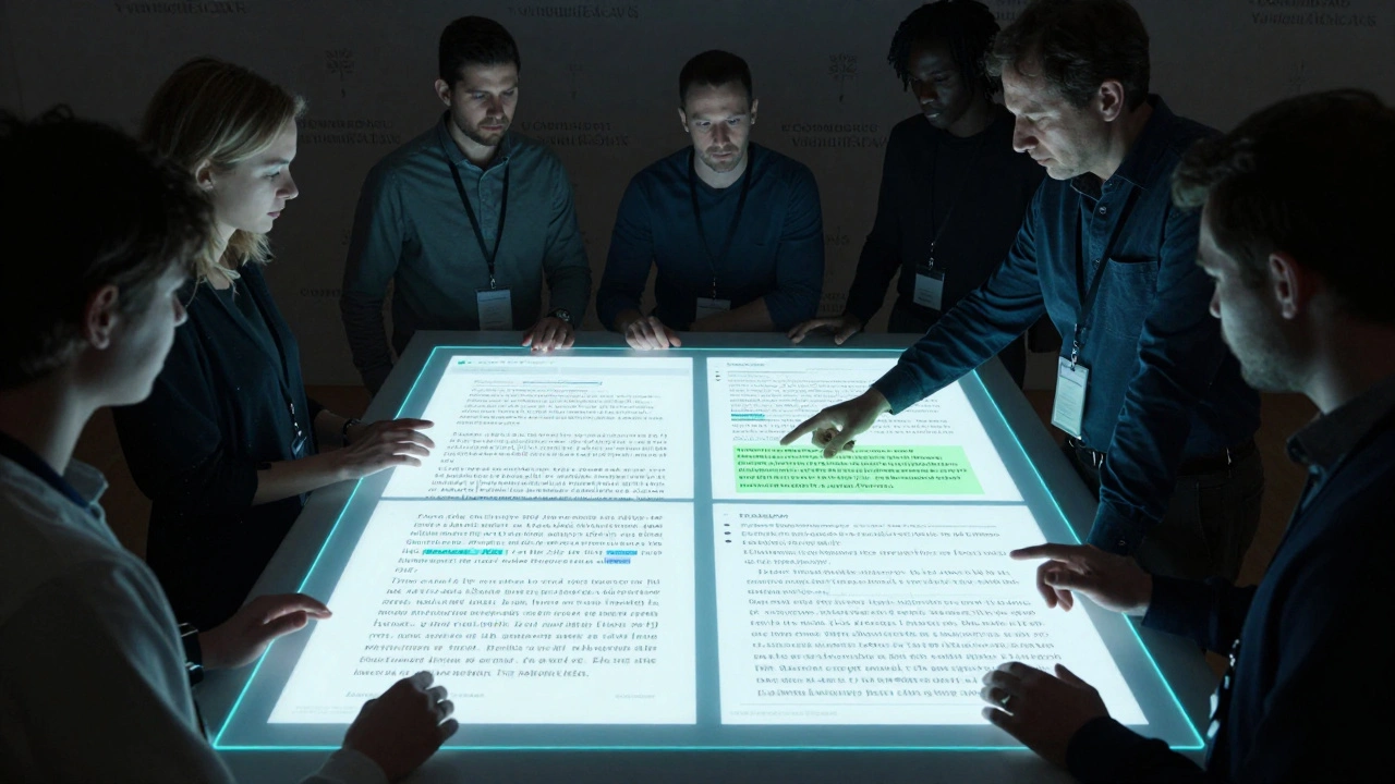 Volunteer reviewers analyzing page diffs to detect conflict of interest