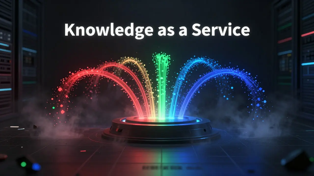 Abstract 3D visualization of personalized knowledge streams diverging from a central hub
