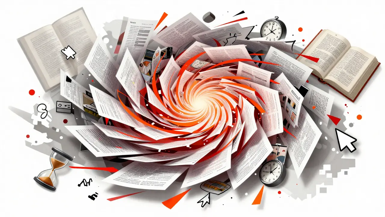 Abstract collage illustrating the chaotic rush of Wikipedia edits during a streaming release