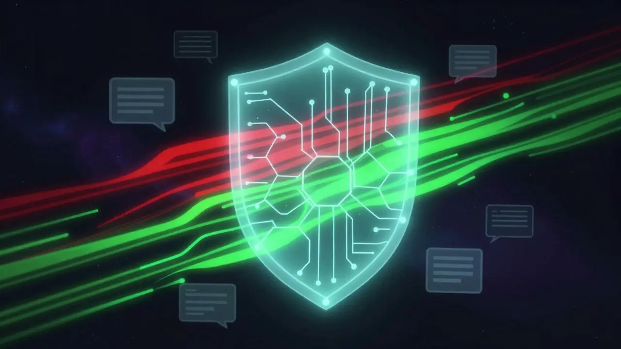 Abstract digital illustration of automated tools filtering errors to ensure data accuracy