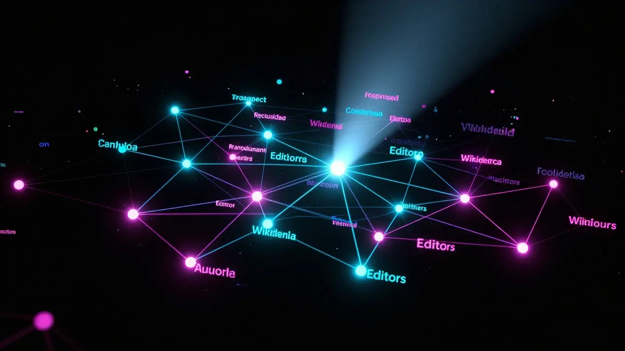 Abstract digital network diagram highlighting specific user nodes